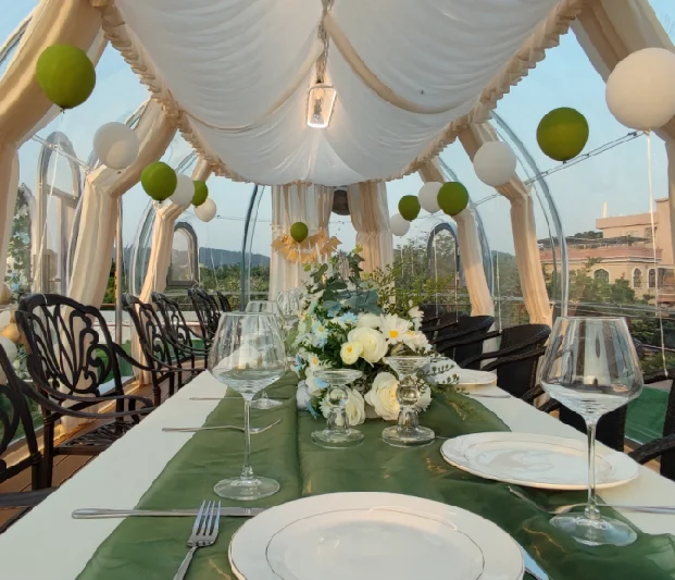 Bubble dome Polycarbonate Tent wedding capsule Dome house For Resorts outdoor Glamping Pod with bathroom