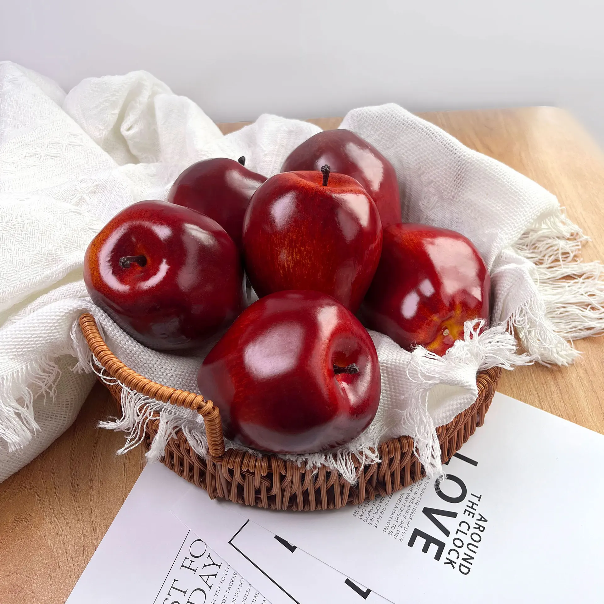 Artificial Apples Simulation Faux Fruits Lifelike Realistic Fake Apple Grape Lemon Artificial Fruit