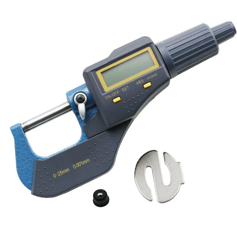 0-25mm Digital Micrometer LCD Screen 0.001mm Electronic Micron Outside Micrometer Caliper Gauge Measuring Gauging Tools