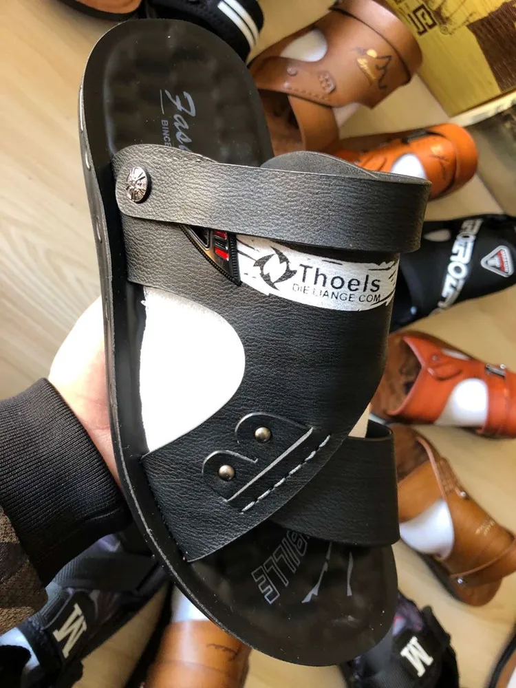 Сандалии от производителя, летние мужские сандалии, мужские тапочки, кожаная обувь в наличии