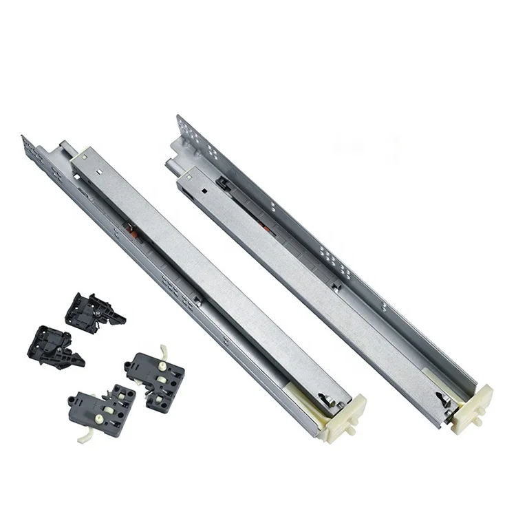 3 Fold Undermount Hidden Full Extension Soft Close Telescopic Damping Drawer Slide Rails