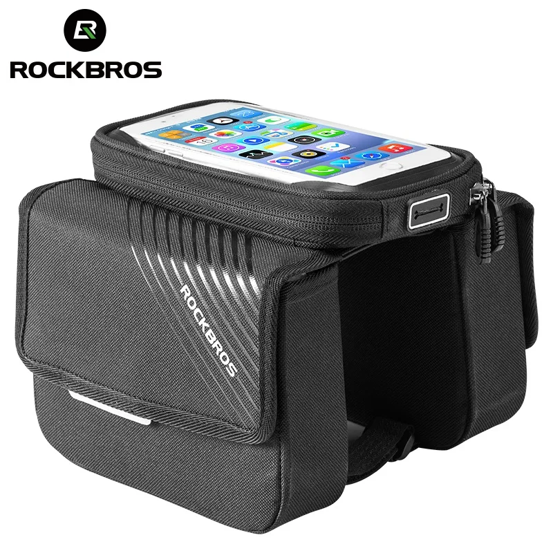 Bike Bags Bicycle Front Top Tube Bag Phone Touch Screen Waterproof For 6.0 Inch Phone MTB Road Cycling Accessories