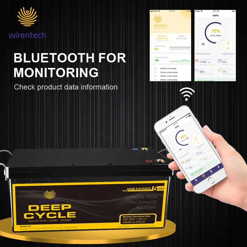 EU STOCK LiFePO4 Battery IP67 Waterproof 12V 100Ah 200Ah 300Ah 400Ah Lithium Battery Pack Dual Purpose for Marine Trolling Motor