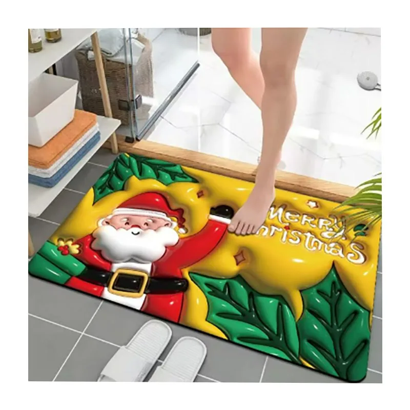 Anti-slip dust absorbent quick drying can be customized flower bathroom non-slip mat