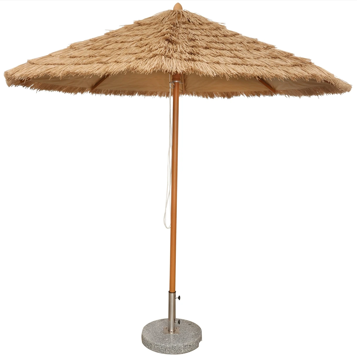 9 FT aluminum thatched Tiki roof central pole beach umbrella straw Hula beach umbrella