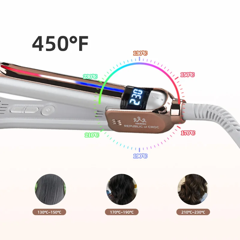 Professional Infrarro Infrared Nano Titanium Flat Irons Vendor 450F Infrared Customized Private Label Hair Straightener