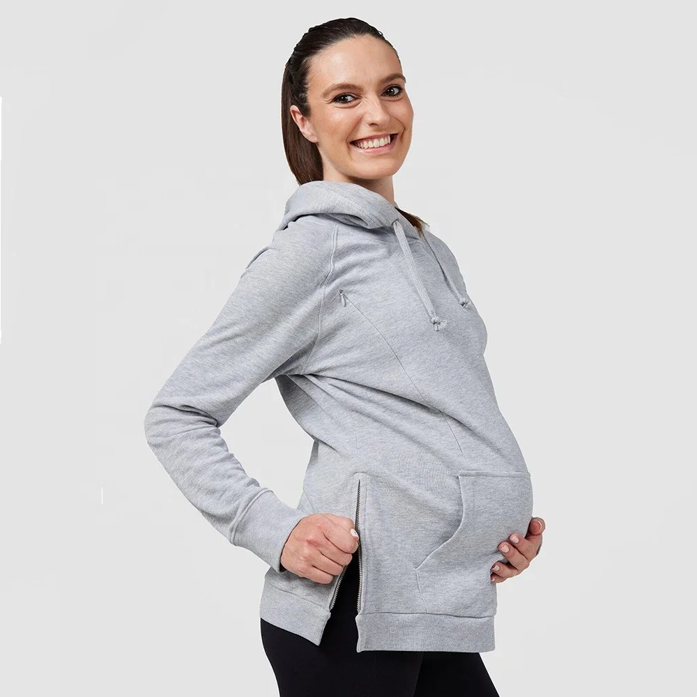 Серая Толстовка для кормящих мам зимние теплые толстовки из мягкой ткани для кормящих женщин серые толстовки для беременных с капюшоном