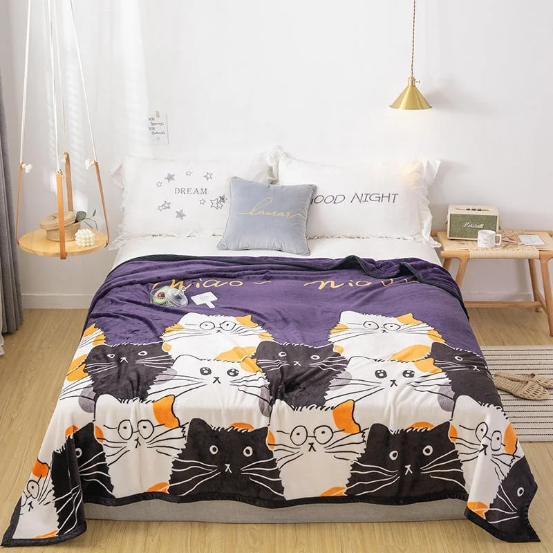 multi style printed colorful high quality soft flannel blanket