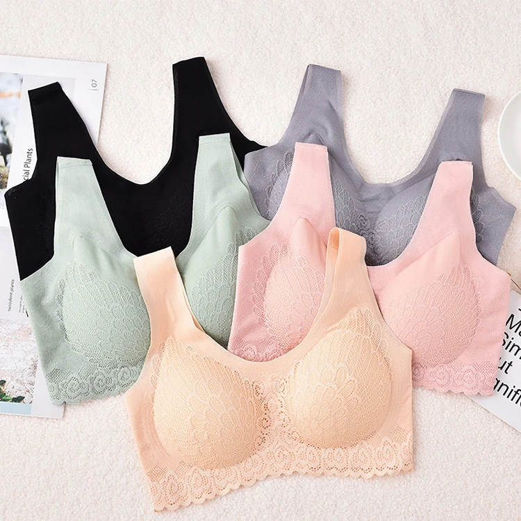 Stylish Lace Bralette push up ladies latex underwear sport bra latex rubber sports bra bahan latex