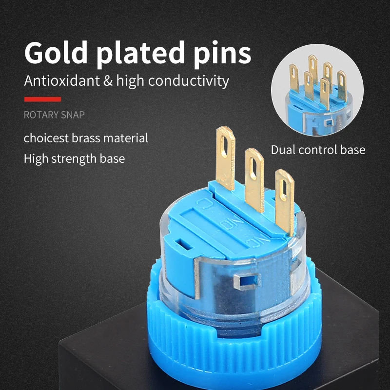 22mm push button plastic 1no1nc pin terminal 2 position latching electrical key operated switch