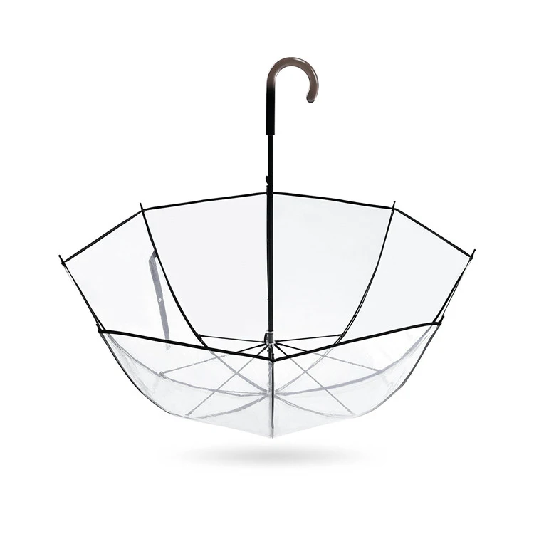 LOTUS Wholesale Cheap PVC Custom Printing Rain Straight Fashion Transparent Clear Umbrella for Wedding