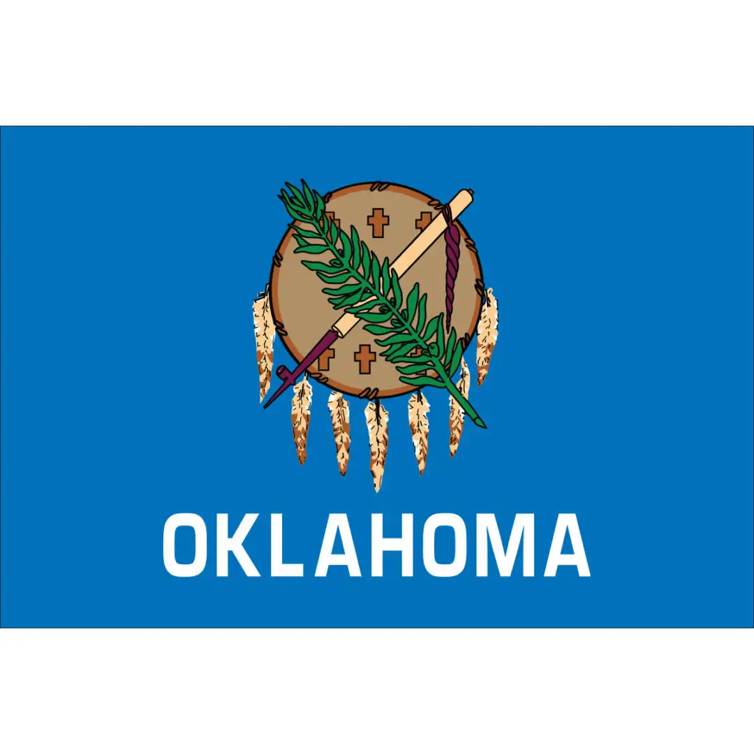 Государственный флаг Oklahoma 3x5 футов печатные латунные прокладки полиэфирный