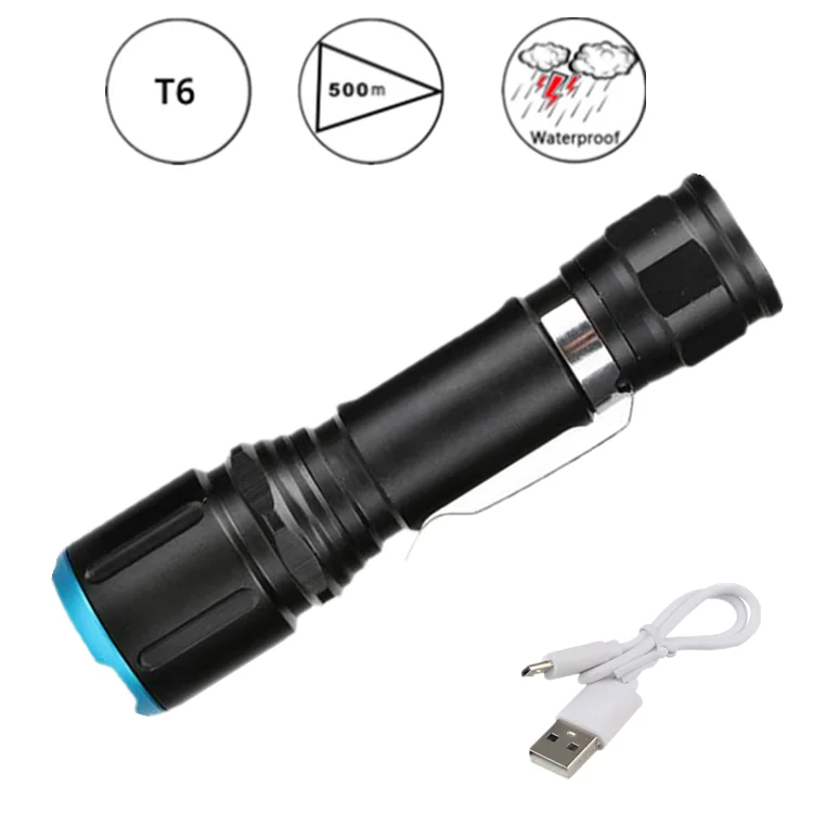 Ultra Bright Zoomable Small Blacklight Torche USB Rechargeable XML T6 LED Novel Geepas Tactical Torch Flashlight