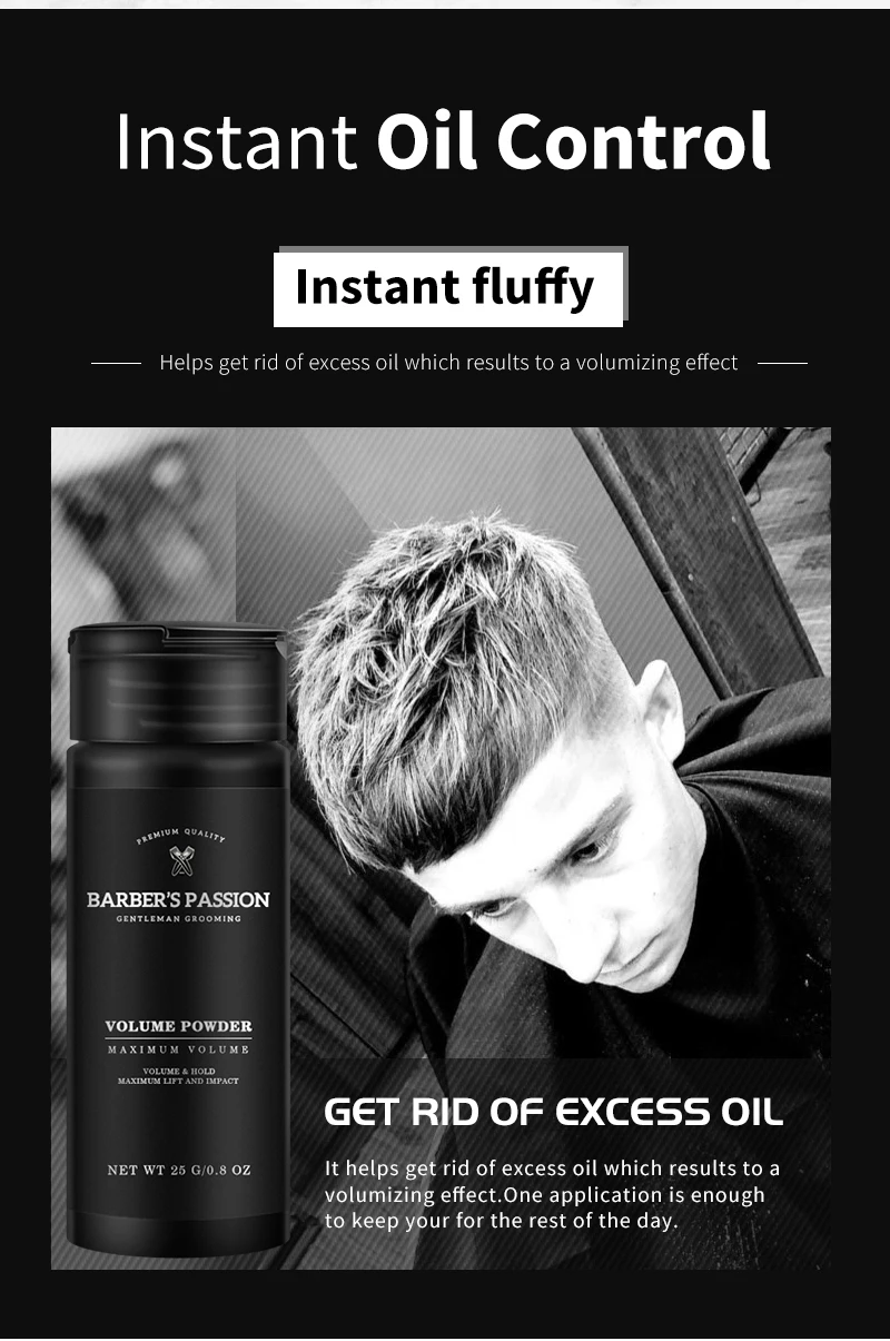 Wholesale men styling powder texturizing strong hold hair volume powder private label