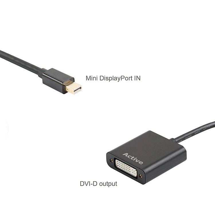 High Cost Performance wholesale Active Adapter Abs Displayport Cable Mdp To Dvi Converter