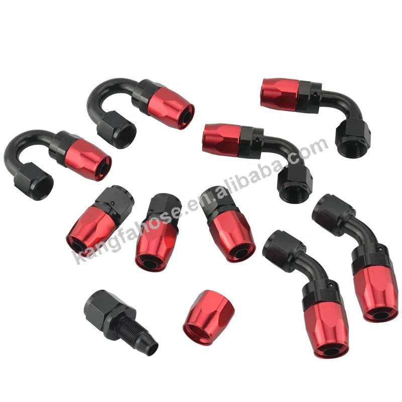 Aluminum Alloy AN4 AN6 AN8 AN10 AN12 180 Degree Swivel Fuel Hose End AN Fitting