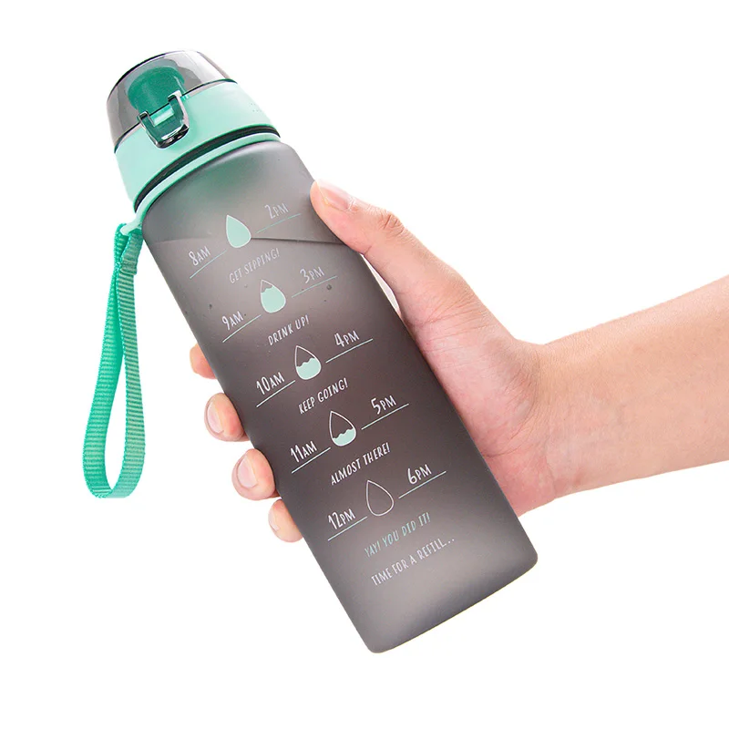 BPA Free Water Bottle with Time Marker Ideal Gift for Fitness or Sports & Outdoors