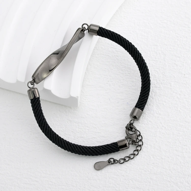 Wholesale Nylon Open Rope Bracelet 925 Silver Thick String Lucky Braided Chain personality pure hand-woven Bracelets