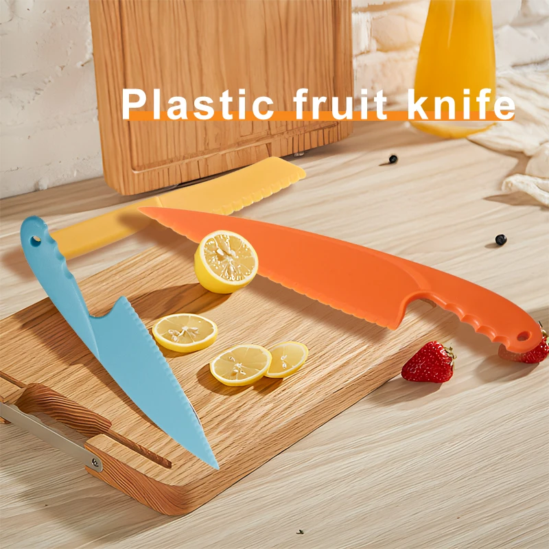 3 pcs plastic Children fruit knife set Cooking Chef knife Fruits and vegetables Cutting Knife
