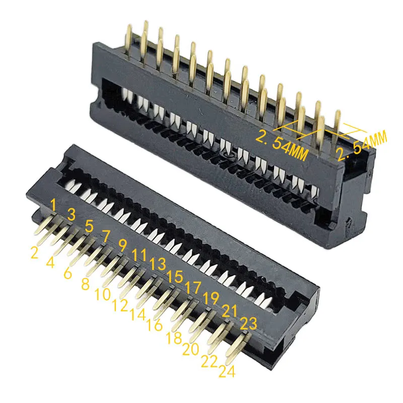 2 54 мм Шаг 12Pin штекер IDC DIP-24P переходная ОБЖИМНАЯ головка выталкиватель гнездо разъем