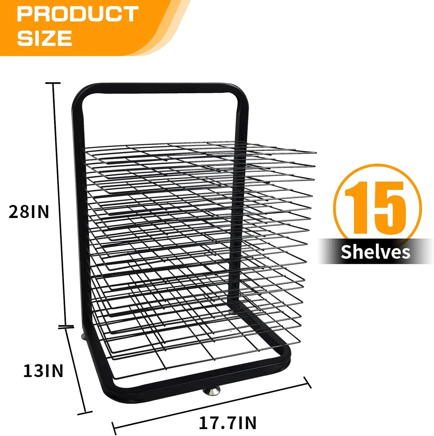 Wholesale Hot Style 16 Shelves Metal Artwork Storage Display Rack With Wheels For Classroom Painting Crafts Art Drying Rack