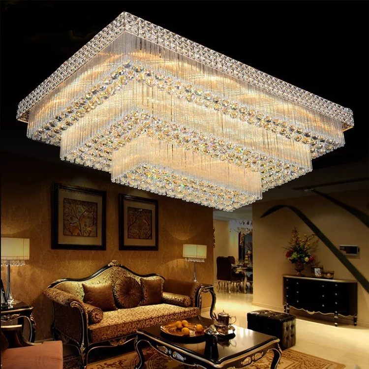Luxury Home Hotel Decorative Crystal Shade Led Hanging Lamp Modern Nordic Ceiling Lighting Chandelier For Living Room