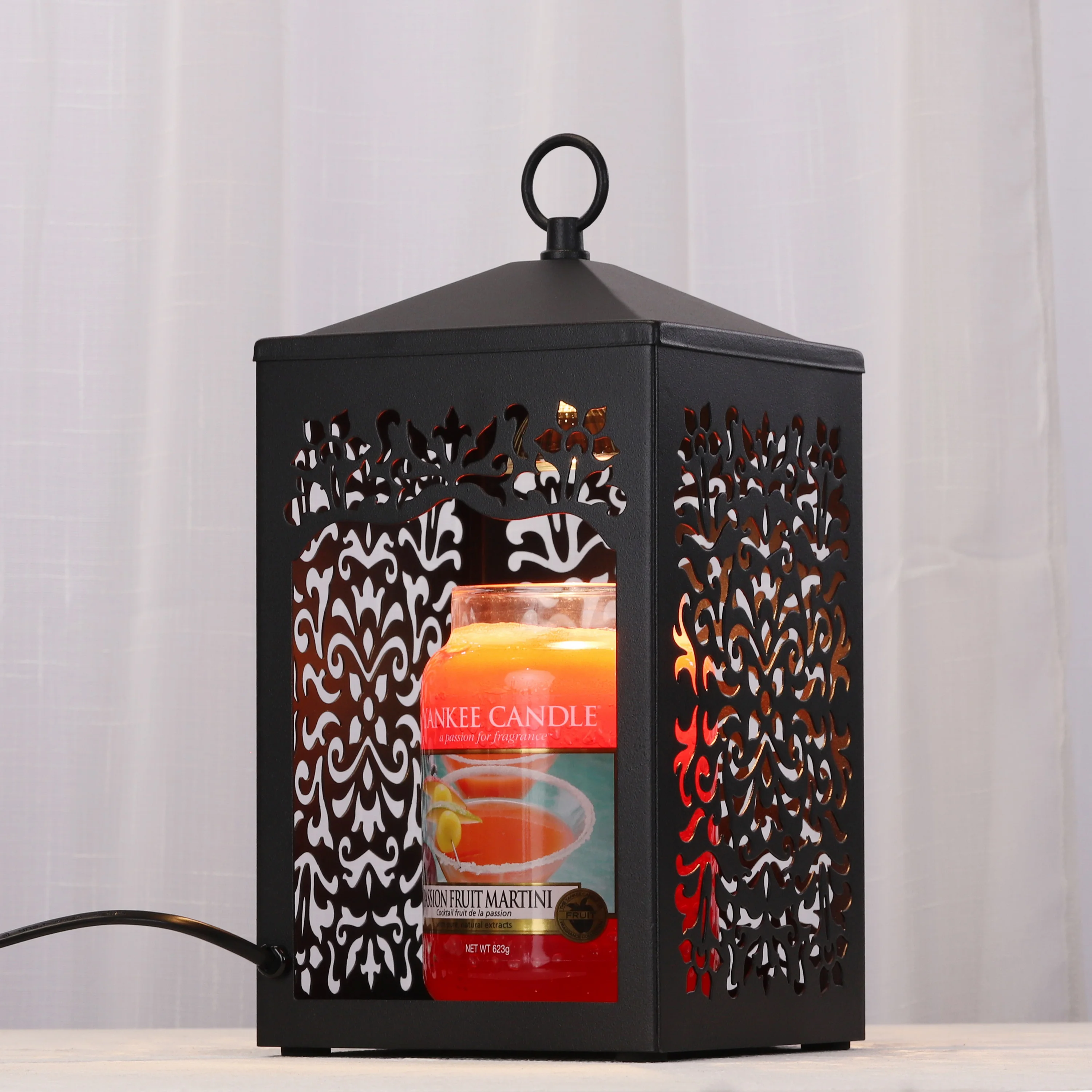Classical 220V electric metal square fragrance incense burner home safe flameless down melting scroll candle warmer