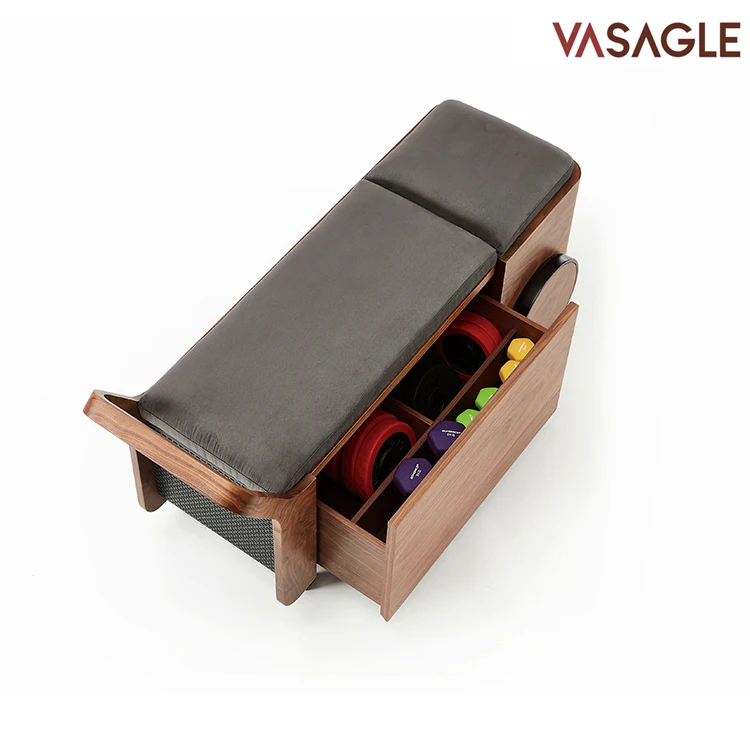 Adjustable workout fitness home exercise equipment storage bench Multi movable wooden dumbbell gym storage bench seat ottoman