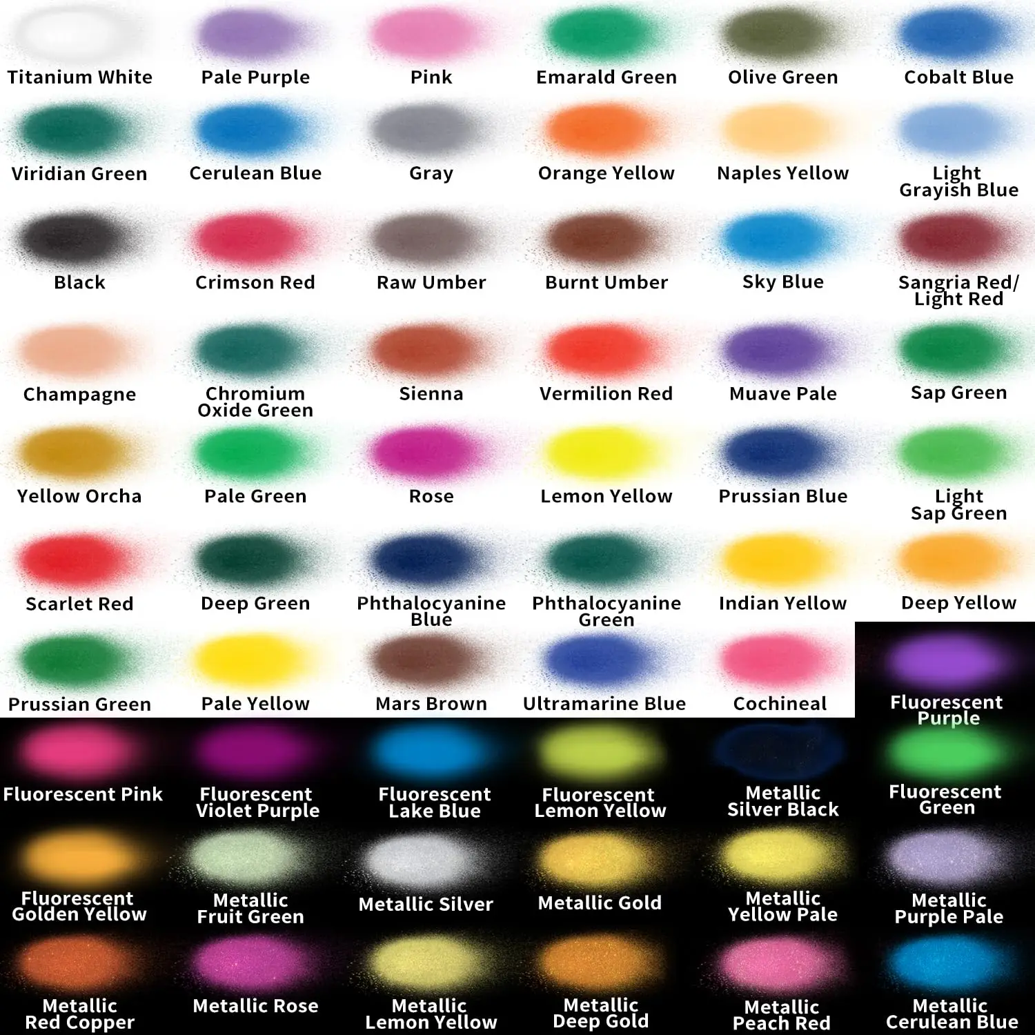 MEEDEN Factory Direct Selling Non-toxic 60colors 30ml Airbrush Paint Kit for Painting