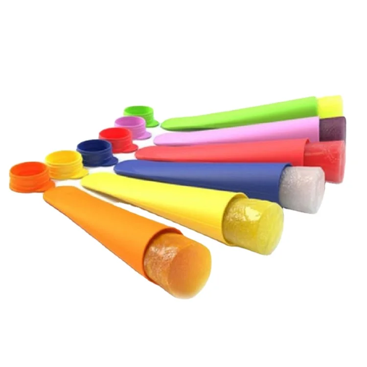 100% Eco-Friendly Bpa Free Silicone Ice Cream Stick Tube Reusable Popsicle Mold
