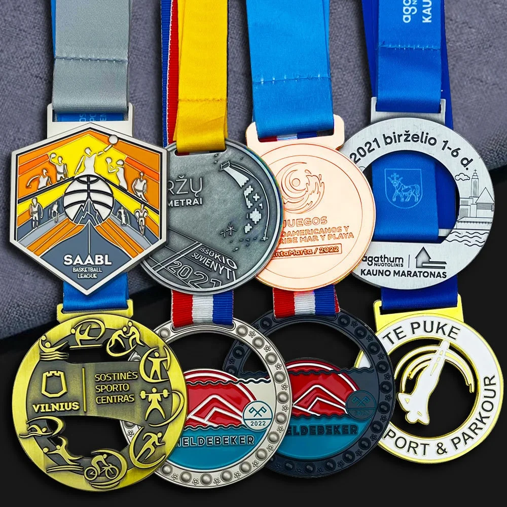 Factory Custom Metal Ribbon Medal Zinc Alloy Copper Stamping Paint Customizable UV/Offset Printed Award for Gifts