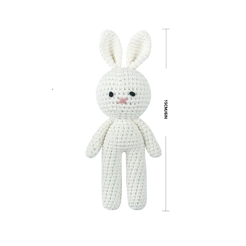 Wholesale Knitted Rabbit Crochet Animal Toys Handmade Knitted Animal Crochet Stuffed Toy.