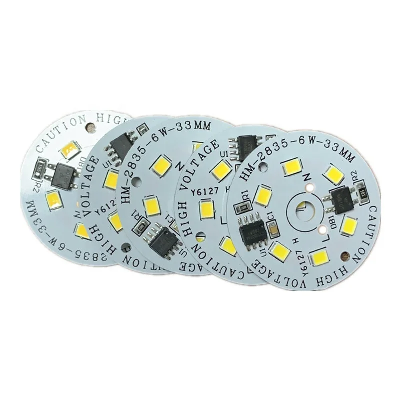 2-year warranty 6W 108Lm/W 220V AC driverless dob driverfree led module round smd pcb pcba board for candle bulb light