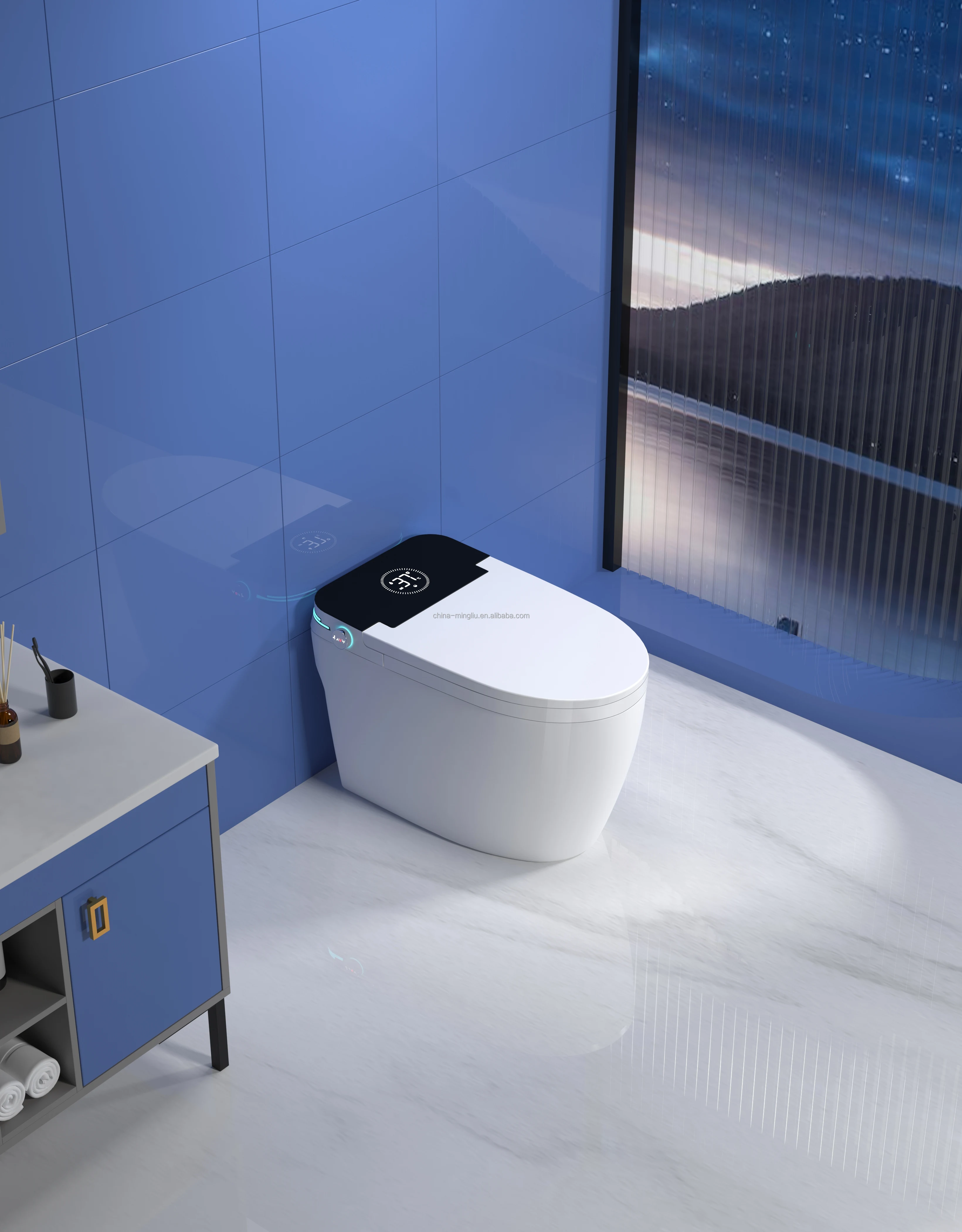 Hotel Washroom Preferred Ceramic Automatic Flush Toilet Villa Smart Sensing Flush Toilet Bathroom Butt Flush Smart Toilet Bowl