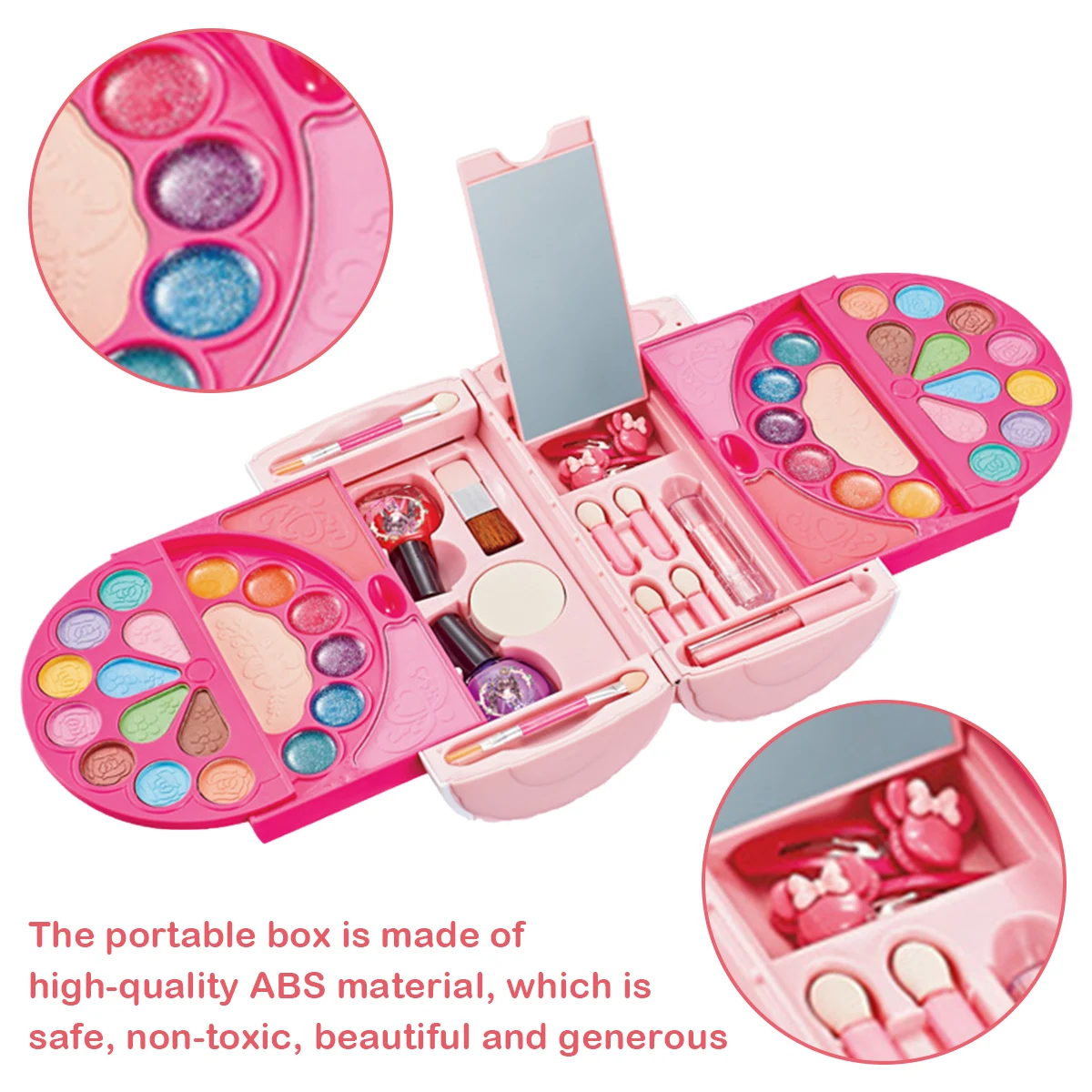 Girls Cosmetics Makeup Pretend Toy Kit Portable Make Up Washable Play Makeup Toys for Children Kids Christmas Gift Toys