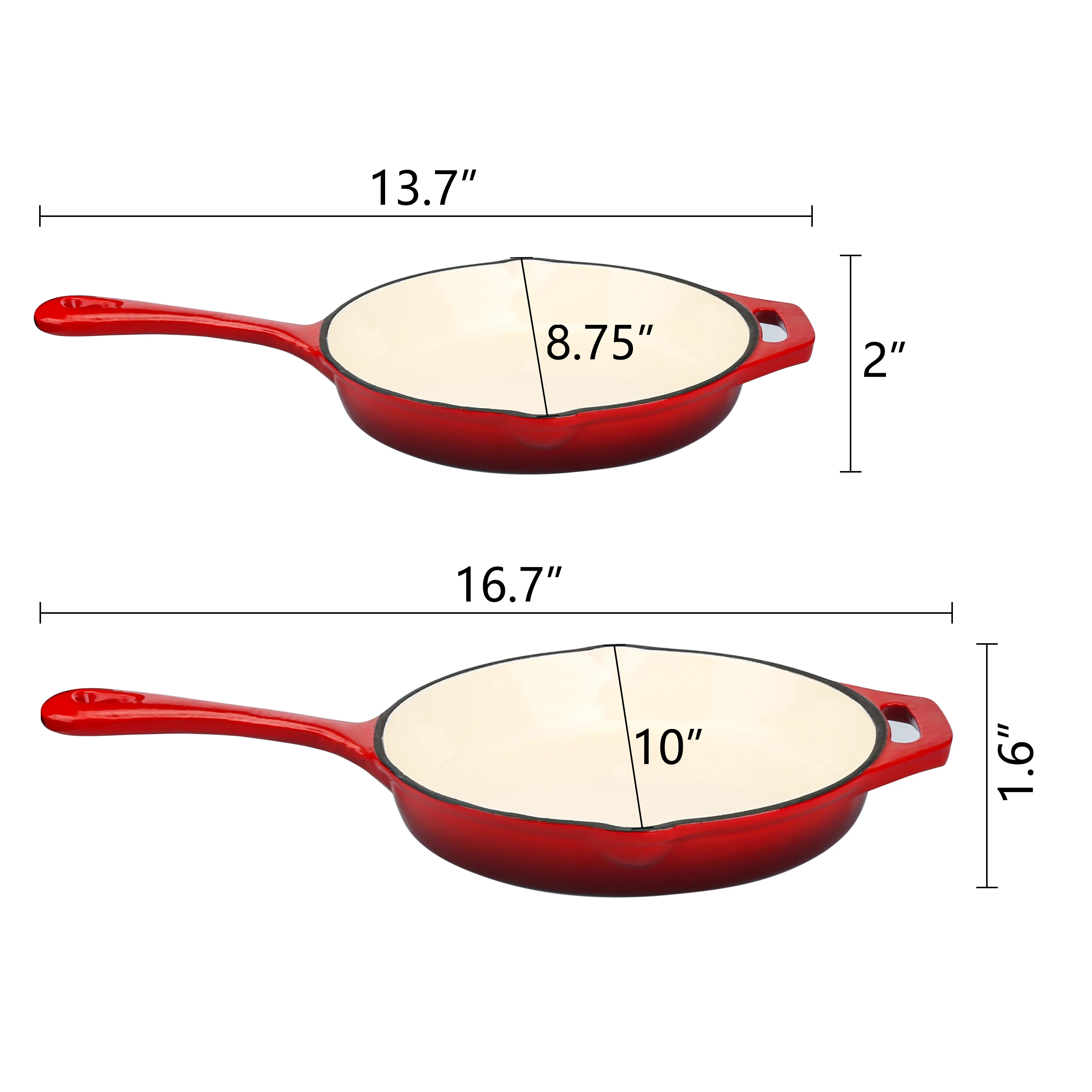 Wholesale High Quality Enamel Cast Iron Fry Pan, 8 Inches Round Cast Iron Frying Pan Skillet Grill Pan