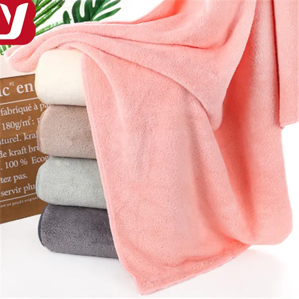 2019 New products custom soft High Density coral fleece towel double bath microfiber towel