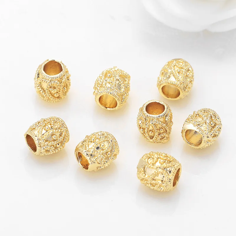 High quality Semi-finished DIY jewelry Bracelet Findings accessories connection bead Copper brass round Connect spacer beads