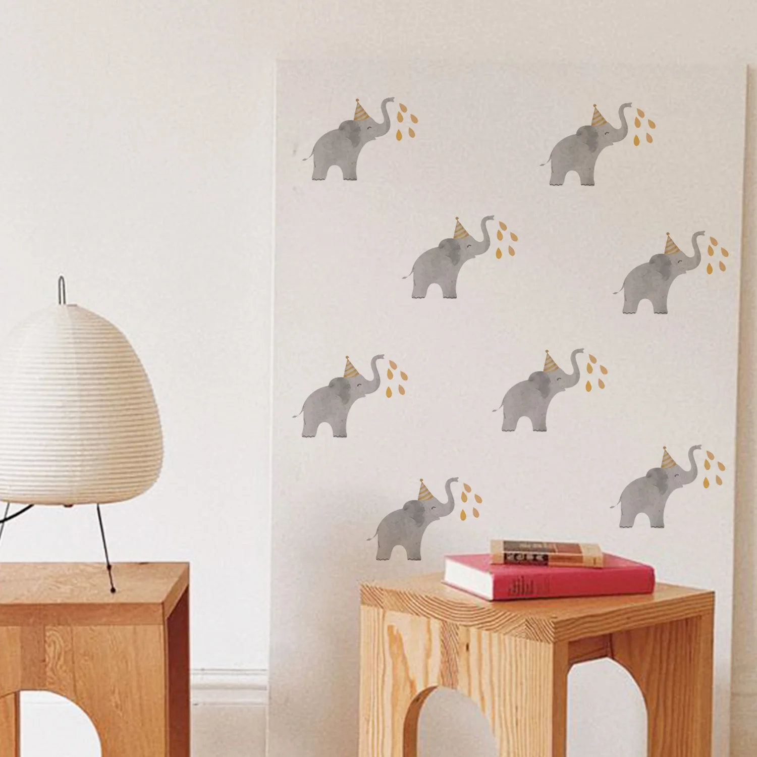 Funlife Wall Art Decals Watercolor Nursery Animals Waterproof Peel & Stick Vinyl Wall Stickers for Baby Kids Room Home Decor