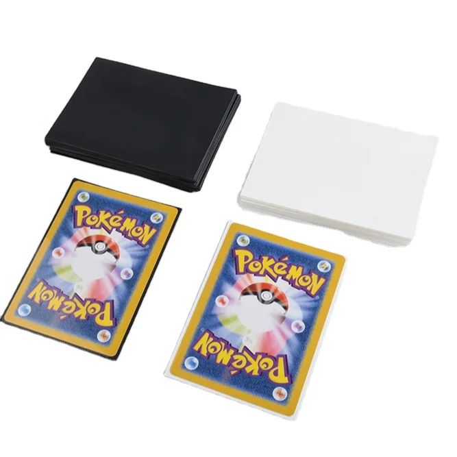 Hot selling black and white yugioh poke mon  games card sleeves tcg pp matte card sleeves