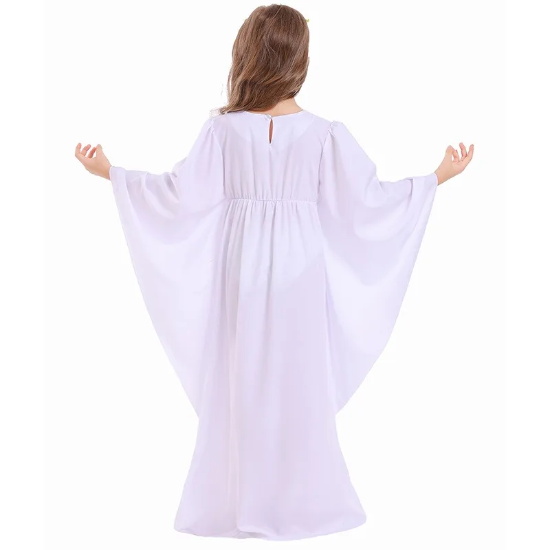 Halloween Angel Costume Girls White Angel Gown Kids Angel Costume for Cosplay