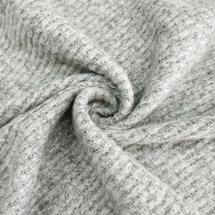 2021 Supplier TR Polyester Rayon Spandex Hacci 2*2 Brushed Rib Knit Sweater Fabric For Winter