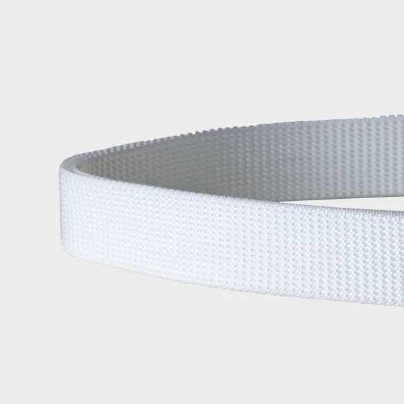 Formal Casual Fashion Custom Made Durable White Canvas Belt with Metal Buckle