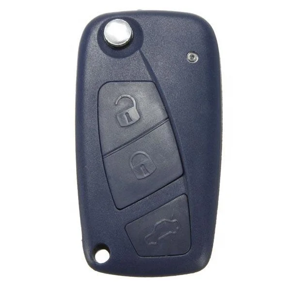 Navy Blue Flip 3 button Car Key Shell Case FOB For Fiat Panda Punto Bravo