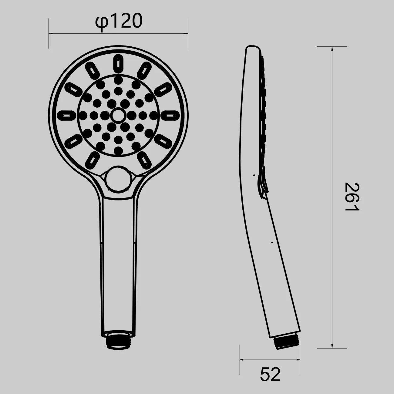 Wholesale New Style Bathroom Button Switch Hand Shower 3 Function Massage Shower Head