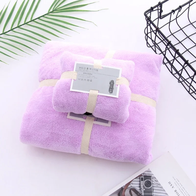 Wholesale Hotel Custom Logo Large Microfiber Coral Fleece Beach Shower Cloth Bath Towel Sets In Bulk