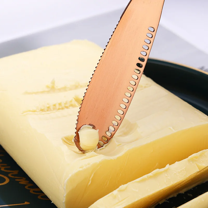 Stainless Steel Butter Knife Rose Gold Cheese Dessert Jam Spreaders Cream Knifes Utensil Cheese Spatula Cutlery Dessert Tools