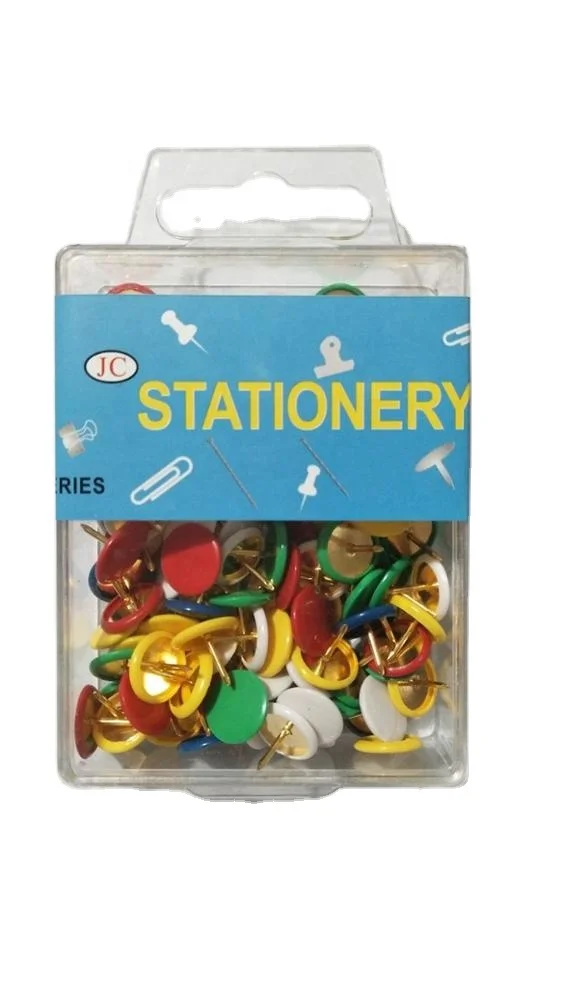 pvc coated thumbtack  120pcs in transparent plastic box  colorful push pin wall board drawing pin