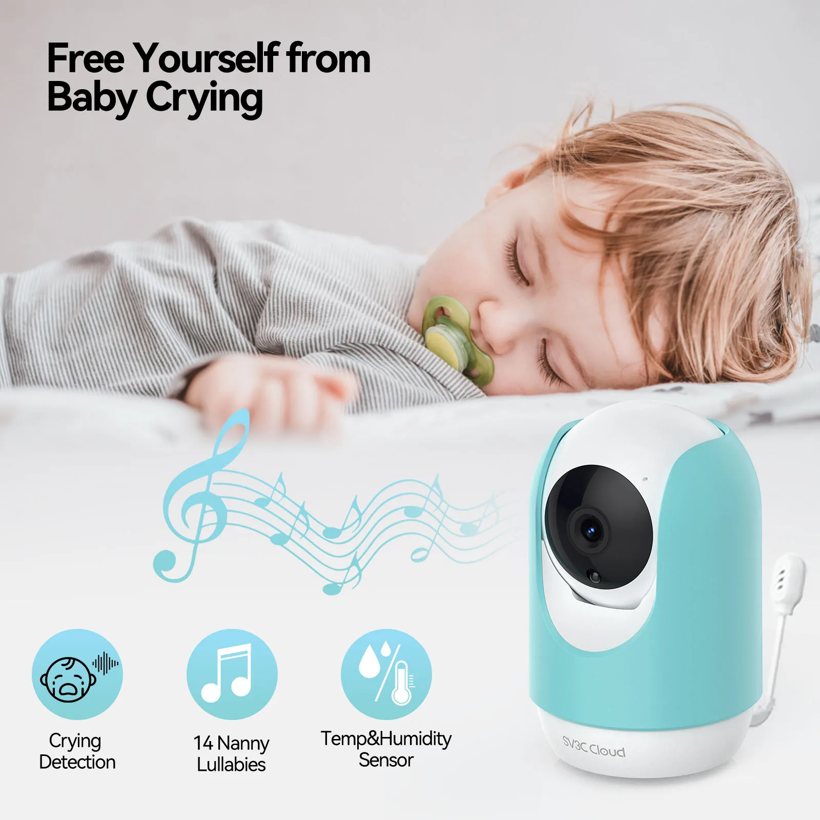 Latest Intelligent Ai Smart home surveillance camera Baby Temperature detection wifi tuya security Nanny camera