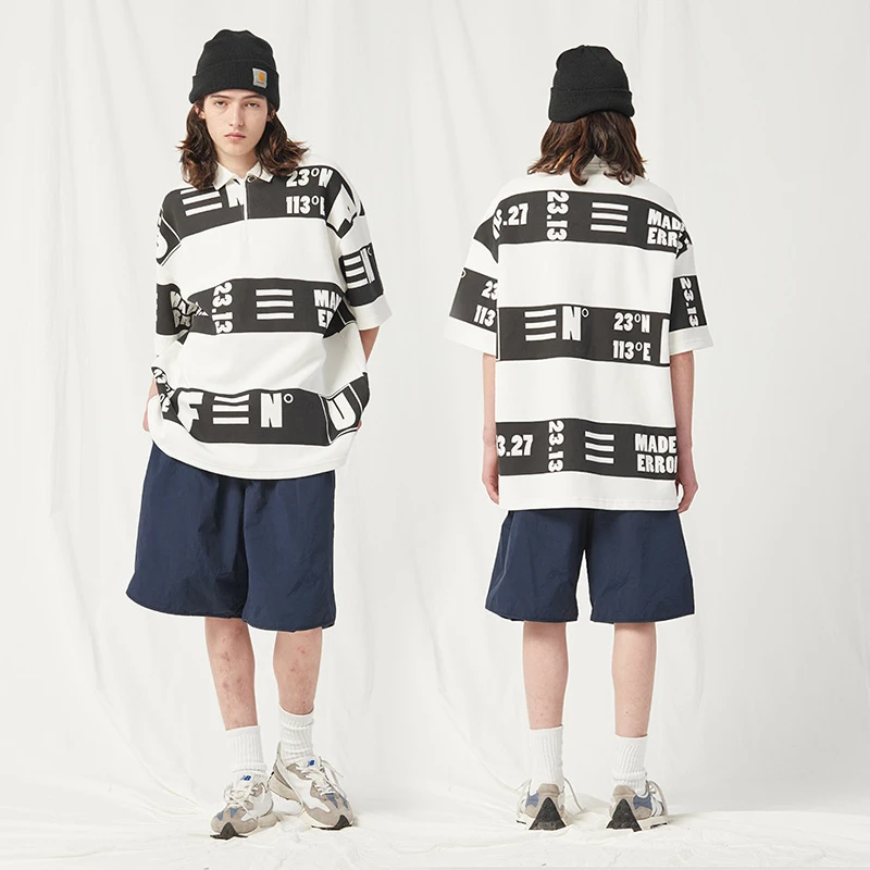 Men Clothing Popular Custom Rugby Shirt Men Striped Rugby Polo Long Sleeve Shirt With Your Own Brand